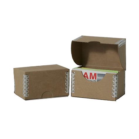 kraft metal edge box|JAM PAPER Desktop Business Card Box .